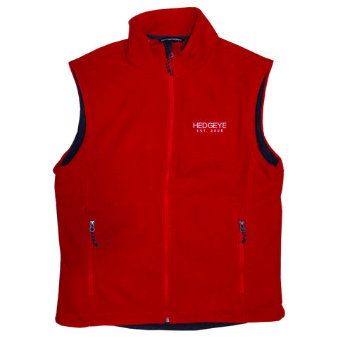 Ladies Fleece Vest (True Red)